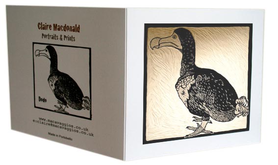 Dodo woodcut card photo